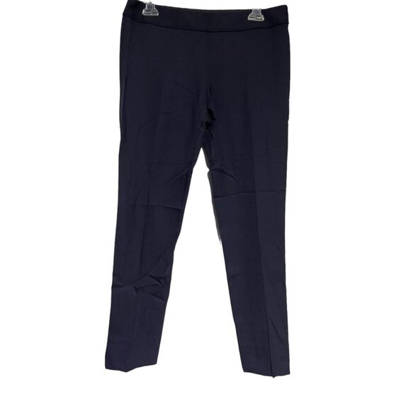 Theory Womens Slim Fit Wool-Blend Navy Dress Pants With Back Pockets - Picture 4 of 5